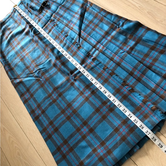 Vintage Original Scottish Tweed by Moffat Weavers Tartan Wrap Kilt in Blue - Picture 3 of 9
